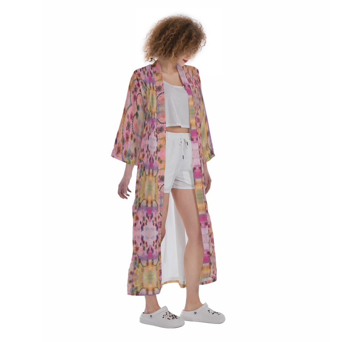 All-Over Print Women's Satin Long Robe