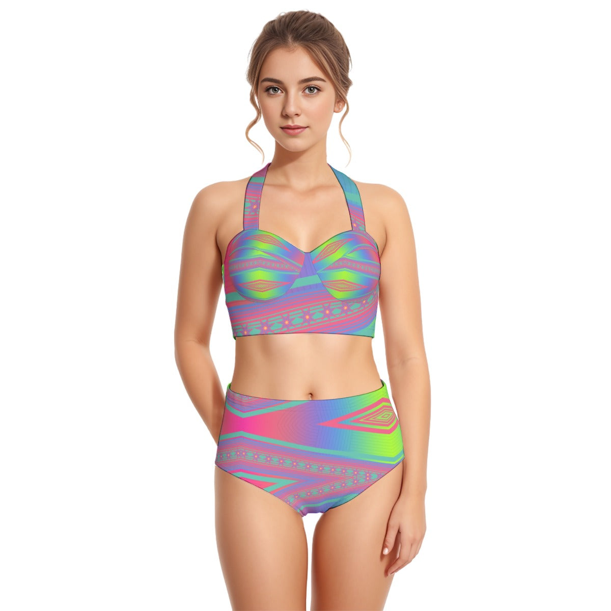 Swimsuit Set With Halter | CWY Neon Moon