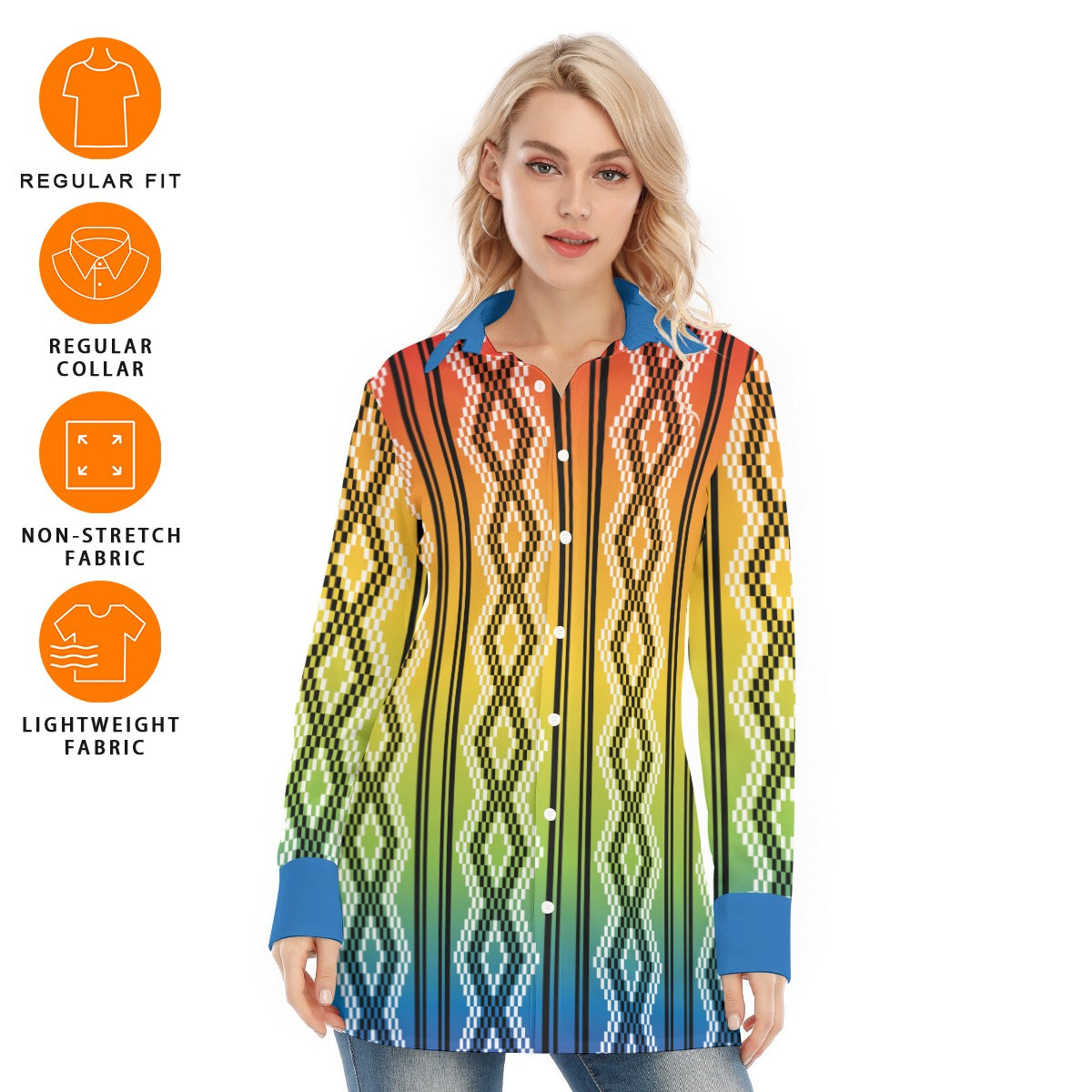 Rainbow Basket All-Over Print Long Shirt