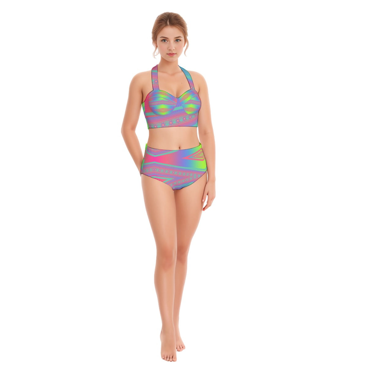 Swimsuit Set With Halter | CWY Neon Moon