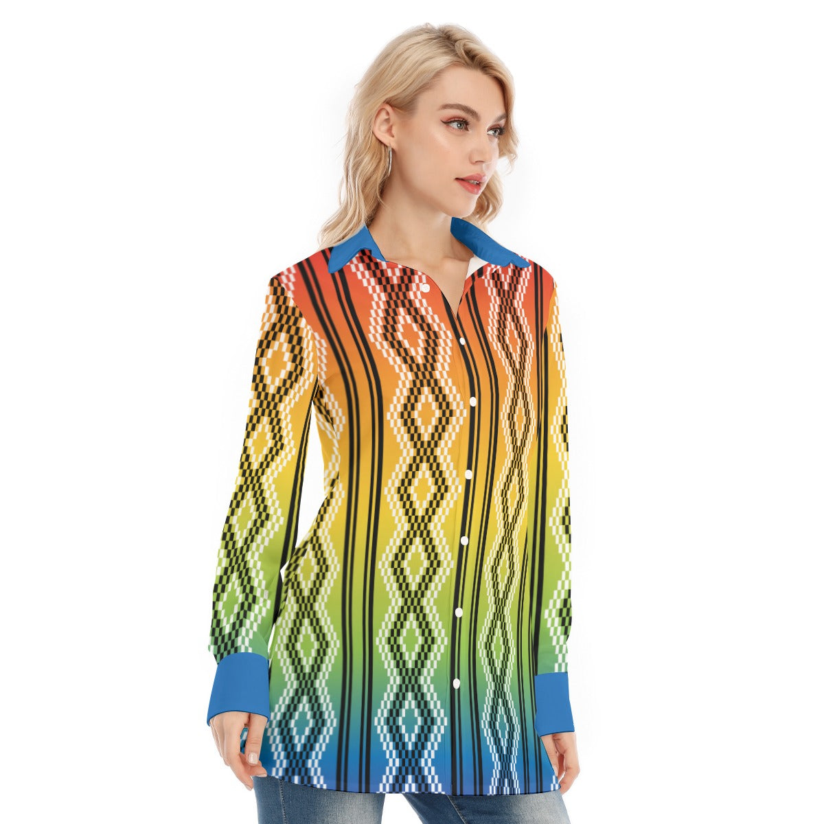 Rainbow Basket All-Over Print Long Shirt