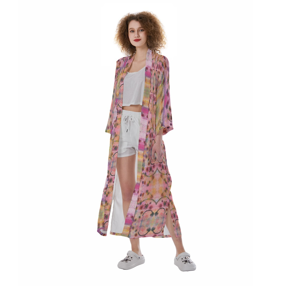 All-Over Print Women's Satin Long Robe