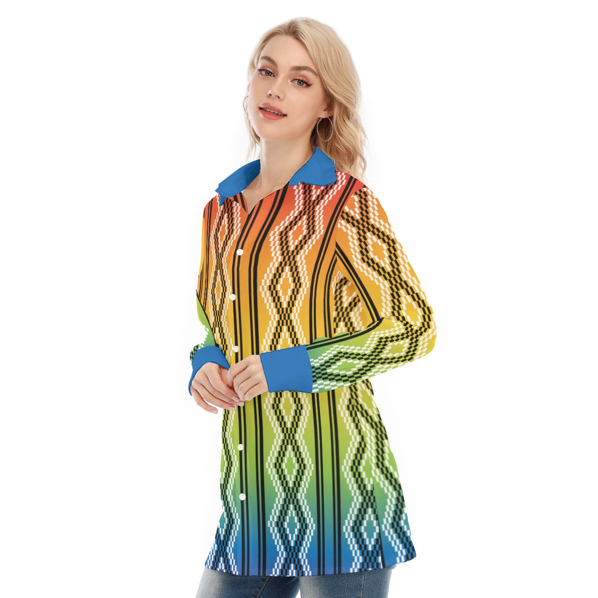 Rainbow Basket All-Over Print Long Shirt
