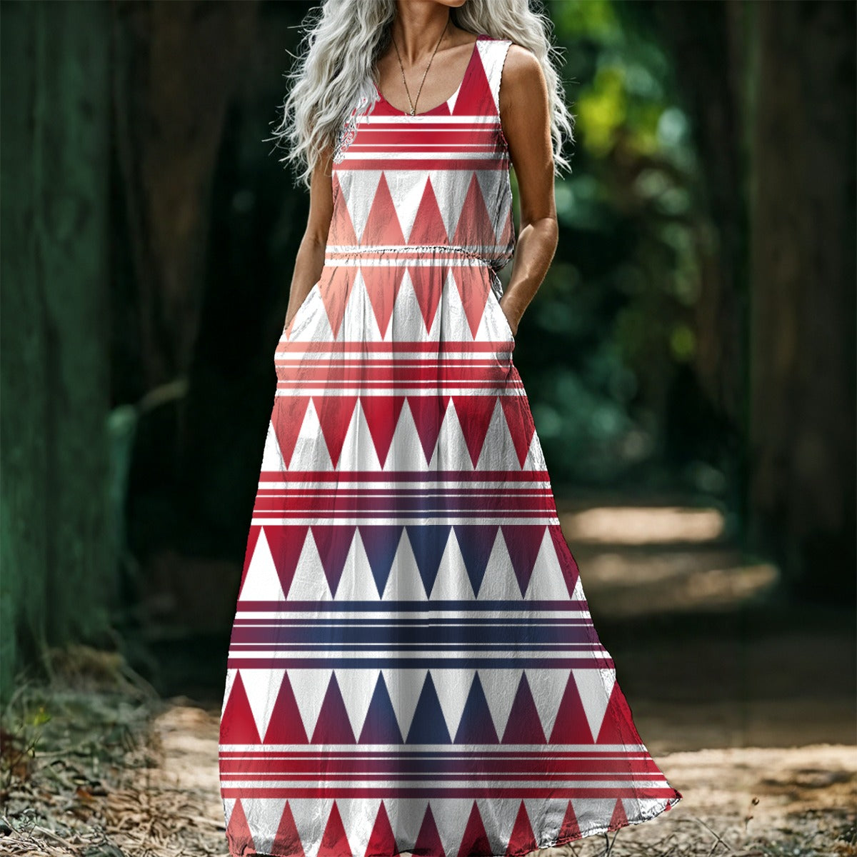 All-Over Print Maxi Dress