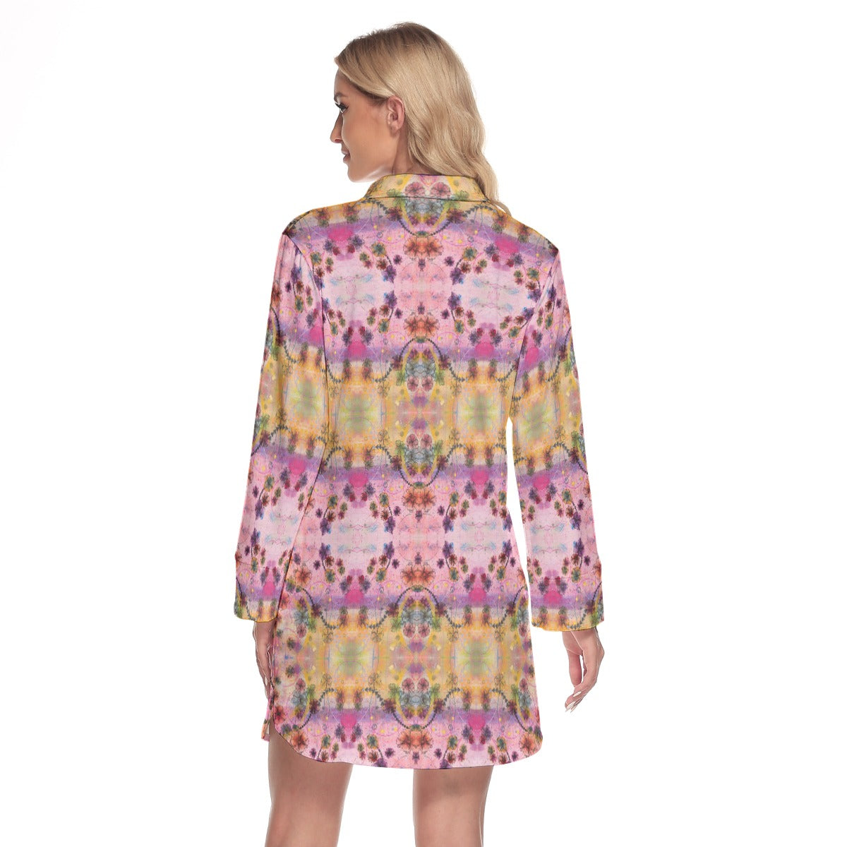 Lapel Shirt Dress With Long Sleeve