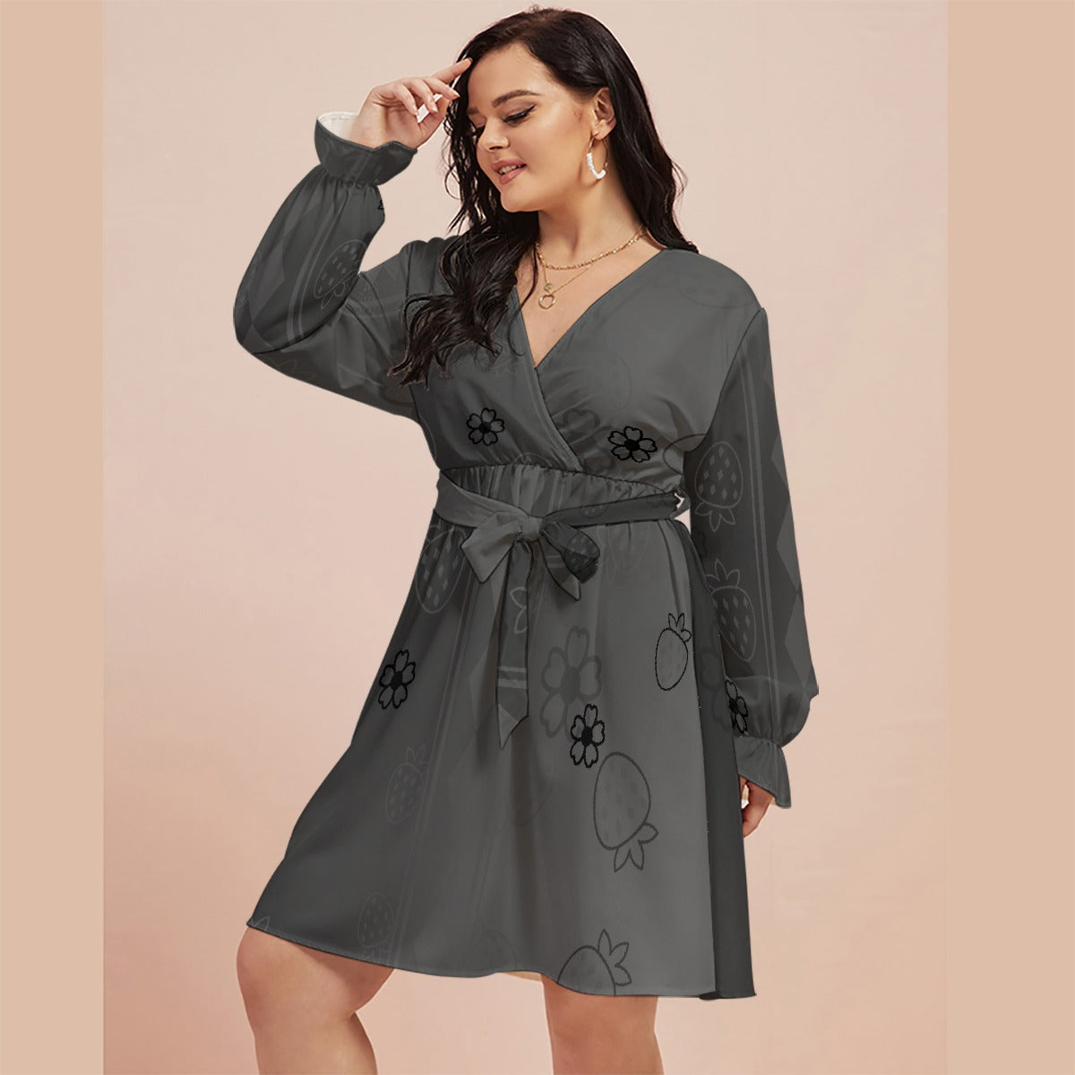 V-neck Dress With Waistband