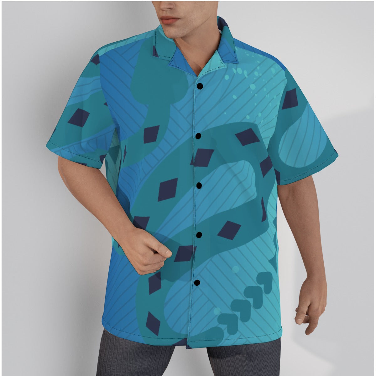 Sinti All-Over Print Men's Shirt With Button Closure