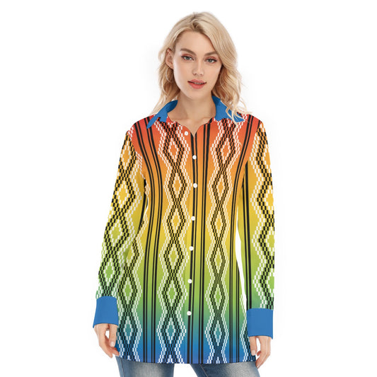 Rainbow Basket All-Over Print Long Shirt