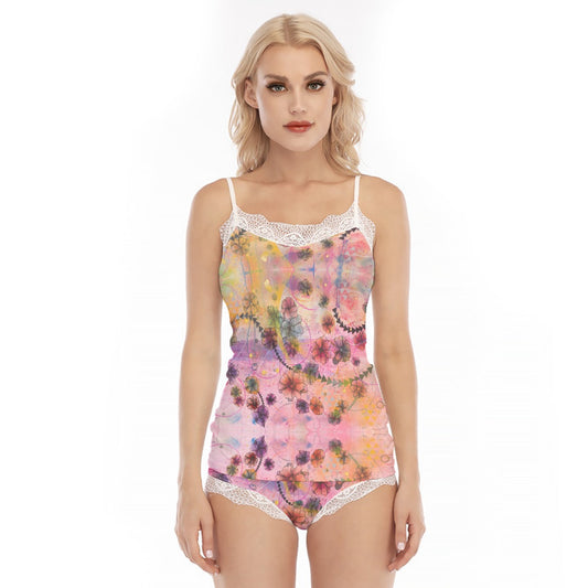 Pajama Set With Lace Edge