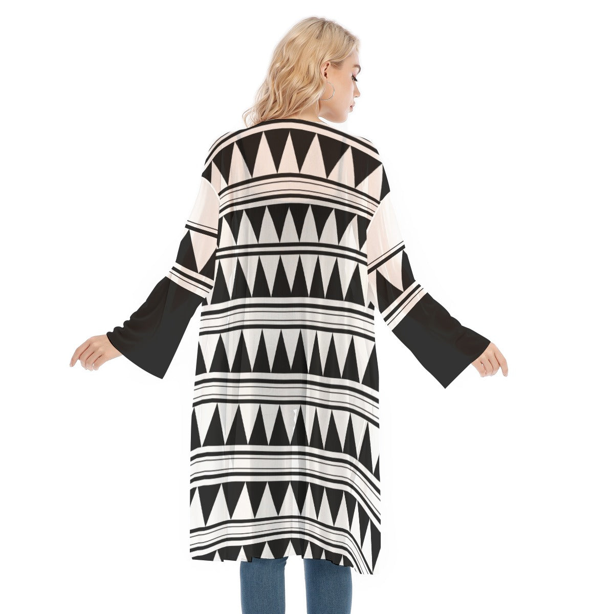 All- Over Print Women's Long Sleeve Mesh Cardigan