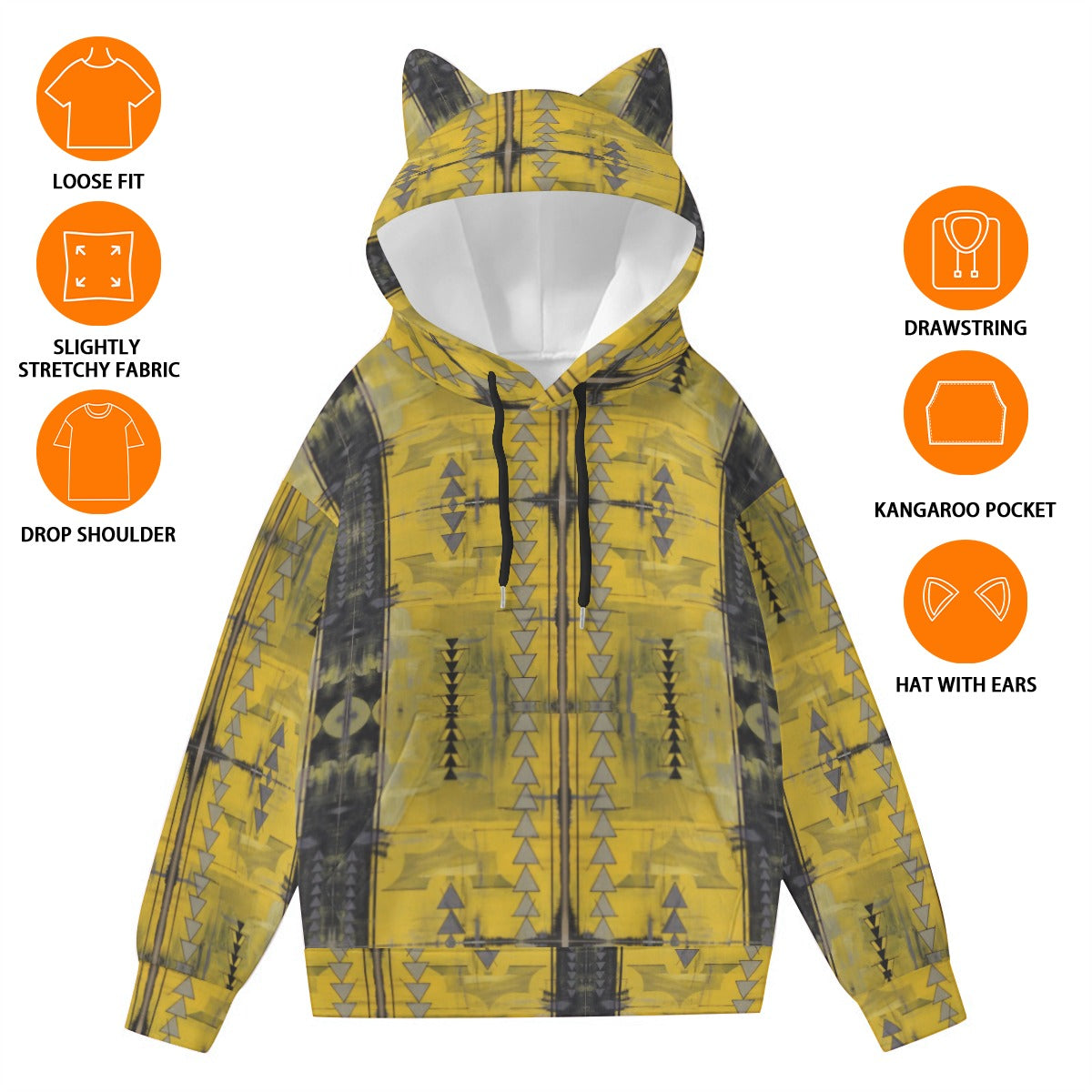 Adult Hoodie With Decorative Ears