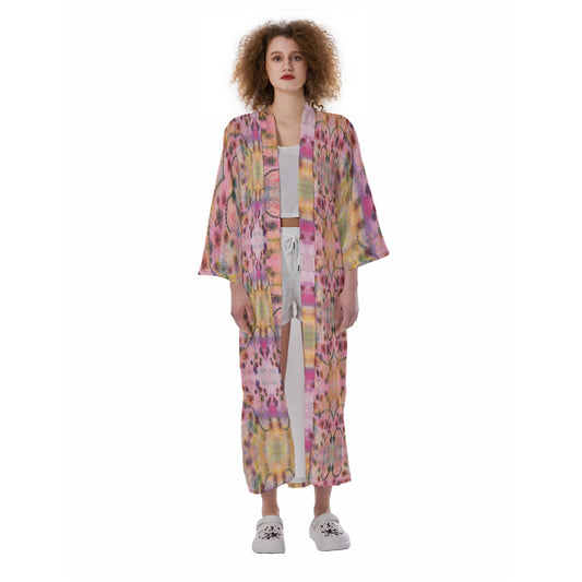 All-Over Print Women's Satin Long Robe