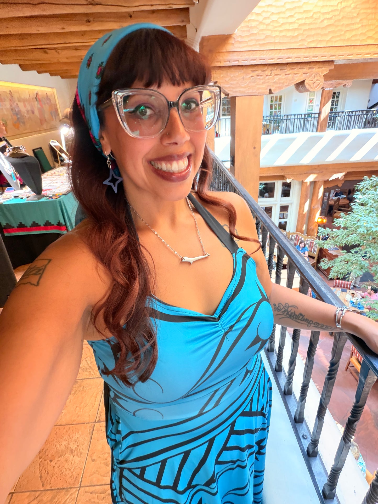 Turquoise Halter Skater Dress