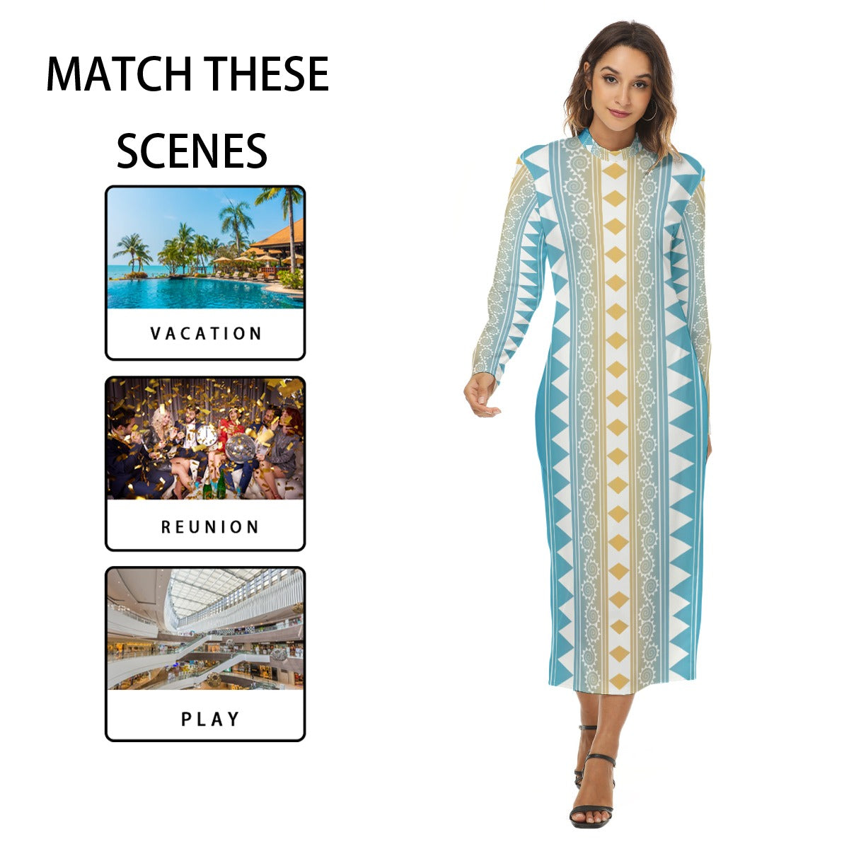 Earth Meets Sky | All-Over Print Hip Dress